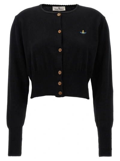Shop Vivienne Westwood Bea Cropped Sweater, Cardigans Black