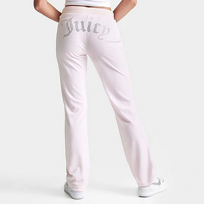 Shop Juicy Couture Women's Og Big Bling Velour Track Pants In Soft Glow