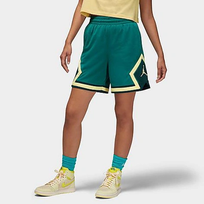Shop Nike Jordan Women's Sport Diamond Basketball Shorts In Sky J Teal/citron Tint/midnight Spruce/citron Tint