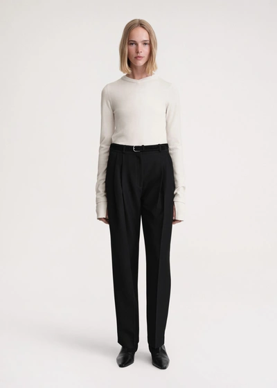 Totême Double-pleated Tailored Trousers Black In Black
