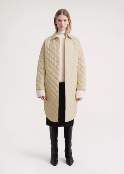 Shop Totême Quilted Cocoon Coat Stone