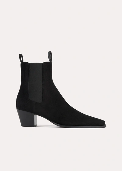 Totême 50mm The City Suede Ankle Boots In Black