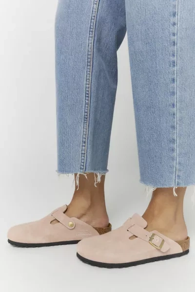 Shop Birkenstock Boston Suede Clog In Light Rose, Women's At Urban Outfitters