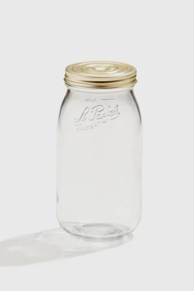 Shop Le Parfait French Glass Screw Top Storage Jar Set In Gold At Urban Outfitters