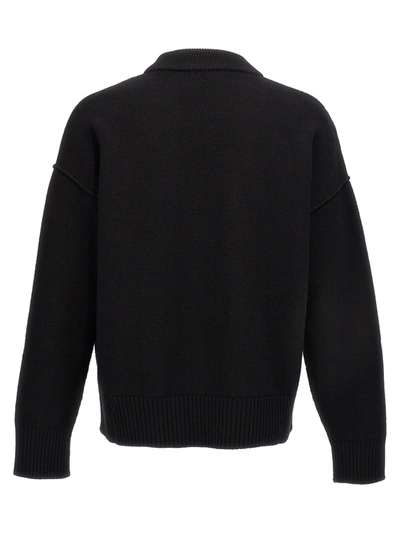 Shop Ami Alexandre Mattiussi Ami De Coeur Sweater, Cardigans In Black