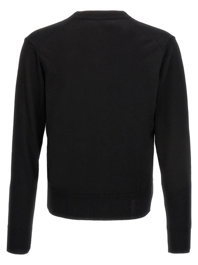 Shop Ami Alexandre Mattiussi Ami De Coeur Sweater, Cardigans Black