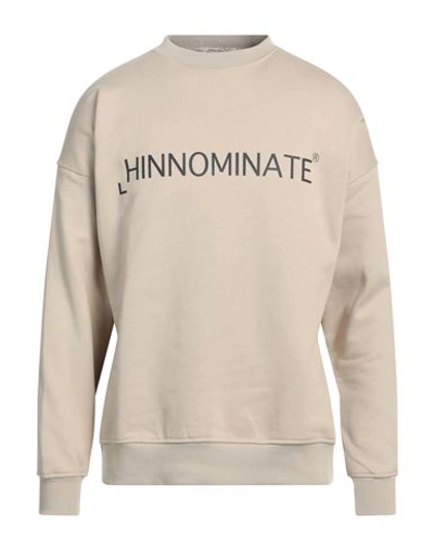 Shop Hinnominate Man Sweatshirt Beige Size Xl Cotton, Elastane