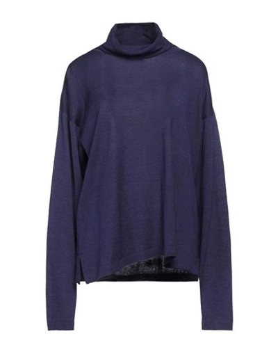Shop Svevo Woman Turtleneck Dark Purple Size 14 Cashmere, Silk