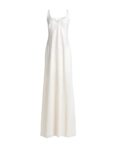 Shop Elisabetta Franchi Woman Maxi Dress Ivory Size 6 Polyester, Glass In White