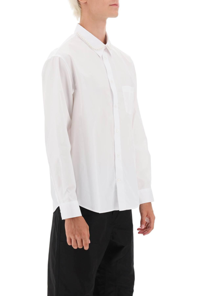 Shop Simone Rocha Classic Shirt With Decorated Collar In White
