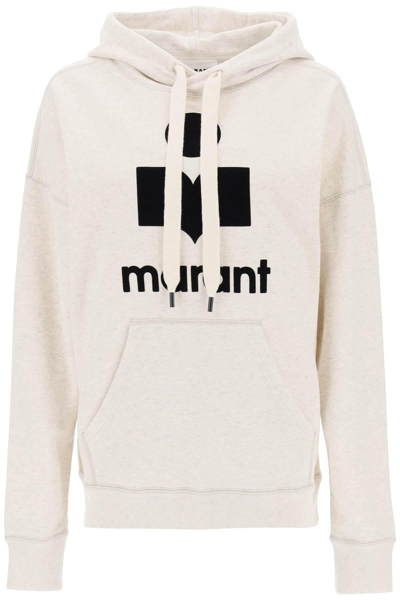 Shop Marant Etoile Mansel Hoodie With Flocked Logo In White