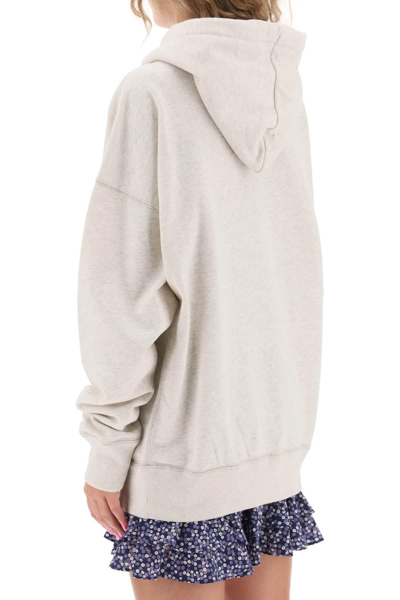 Shop Marant Etoile Mansel Hoodie With Flocked Logo In White