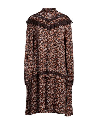 Shop High Woman Mini Dress Brown Size 12 Rayon
