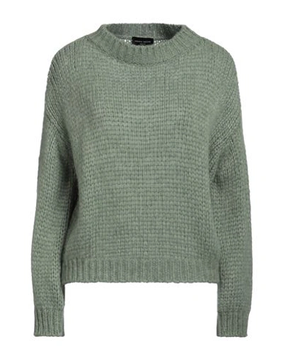 Shop Roberto Collina Woman Sweater Sage Green Size M Baby Alpaca Wool, Nylon, Wool