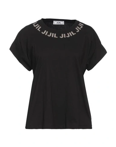 Shop Jijil Woman T-shirt Black Size 6 Cotton