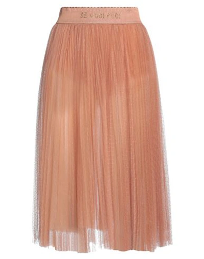 Shop Elisabetta Franchi Woman Midi Skirt Pastel Pink Size 8 Polyester, Glass