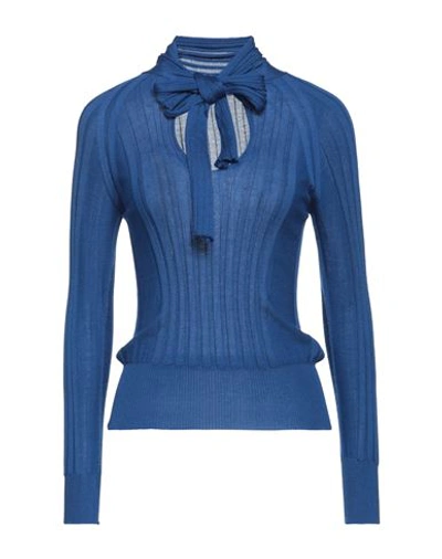 Shop Agnona Woman Sweater Bright Blue Size M Cashmere