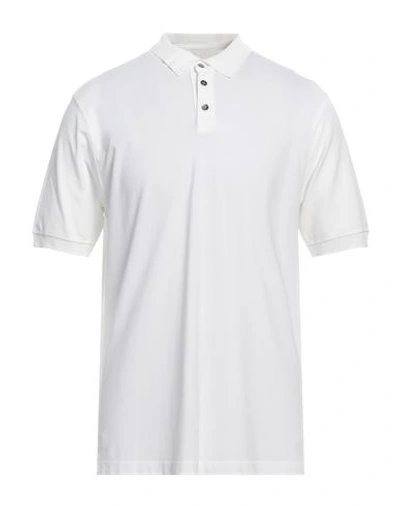 Shop Alpha Studio Man Polo Shirt White Size 48 Cotton, Elastane