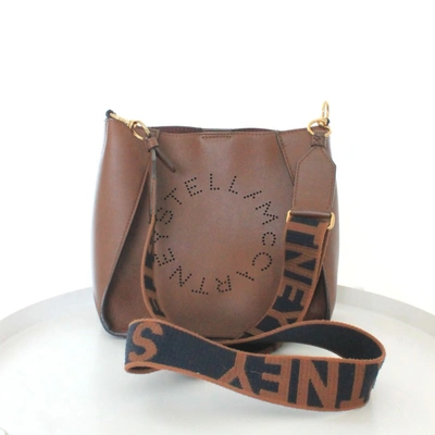 Pre-owned Stella Mccartney Brown Faux Leather Stella Logo Crossbody Bag