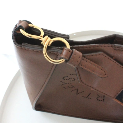 Pre-owned Stella Mccartney Brown Faux Leather Stella Logo Crossbody Bag