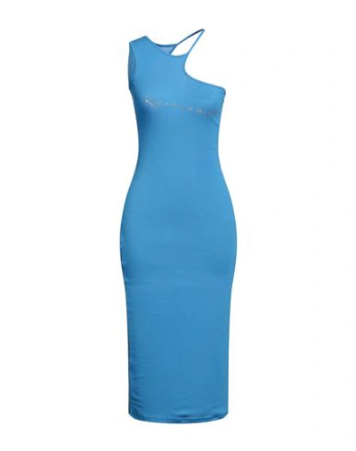 Shop Mangano Woman Midi Dress Light Blue Size 8 Cotton