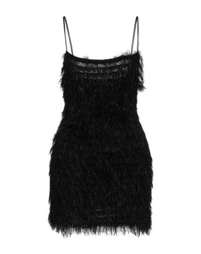 Shop Laneus Woman Short Dress Black Size 6 Viscose, Mohair Wool, Polyamide