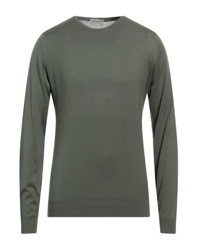 Shop John Smedley Man Sweater Military Green Size Xl Cotton