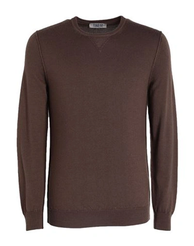 Tsd12 Man Sweater Brown Size Xxl Merino Wool, Acrylic In Brown
