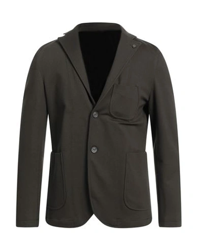 Shop Barbati Man Suit Jacket Dark Green Size 40 Viscose, Polyamide, Elastane