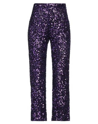 Shop Emma Em...ma Woman Pants Purple Size S Polyester, Elastane