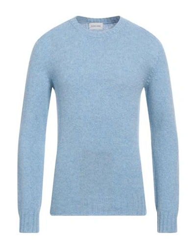 Shop Scaglione Man Sweater Sky Blue Size Xxl Merino Wool