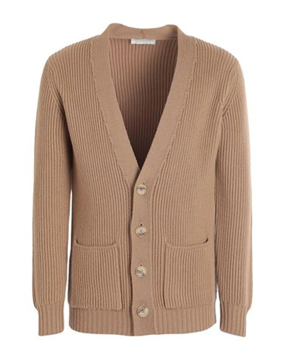 Shop Filippo De Laurentiis Man Cardigan Camel Size 38 Merino Wool In Beige