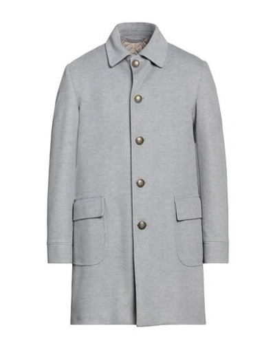 Shop Peter Hadley Man Coat Light Grey Size 42 Polyester, Viscose