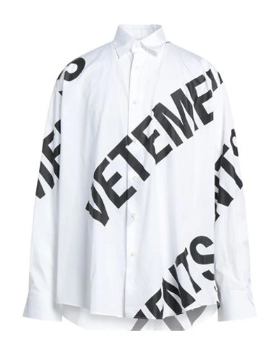 Shop Vetements Man Shirt White Size M Cotton