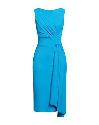Shop Chiara Boni La Petite Robe Woman Midi Dress Bright Blue Size 4 Polyamide, Elastane