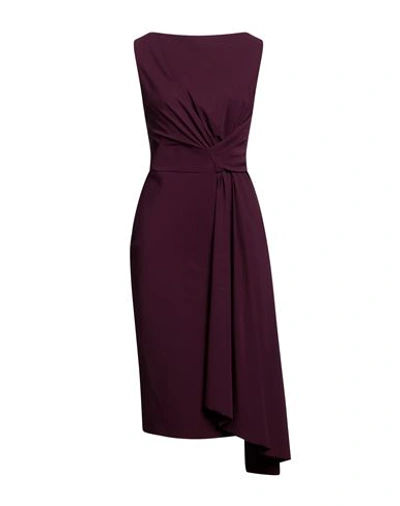 Shop Chiara Boni La Petite Robe Woman Midi Dress Deep Purple Size 12 Polyamide, Elastane