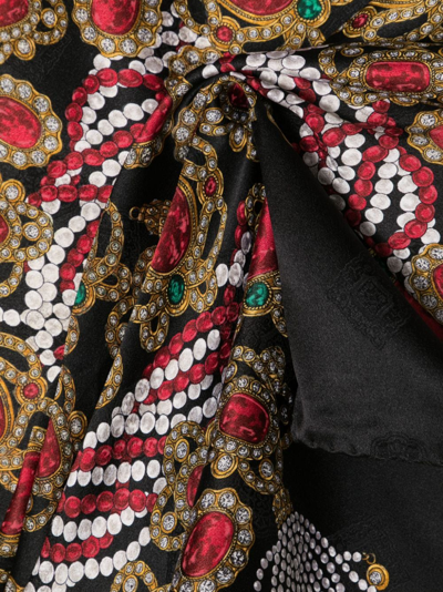 Pre-owned Chanel Bijoux Print Silk Scarf In 黑色