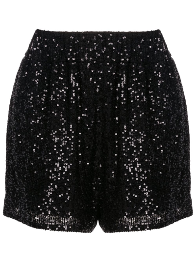Gloria Coelho Sequin-embellished Short Shorts In Black