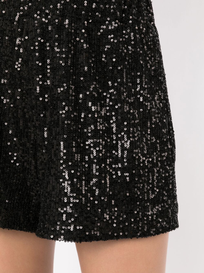 Gloria Coelho Sequin-embellished Short Shorts In Black