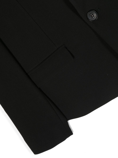 Shop Versace Greca-detail Cotton Blazer In 黑色