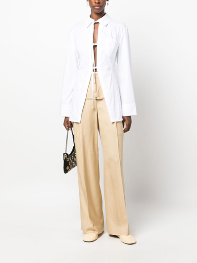 Shop Jacquemus Le Pantalon Criollo Wide-leg Trousers In Brown