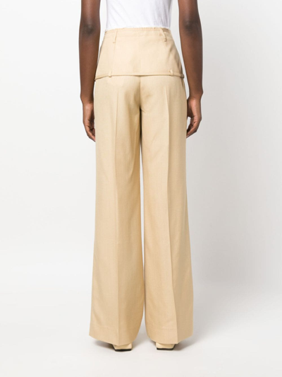 Shop Jacquemus Le Pantalon Criollo Wide-leg Trousers In Brown