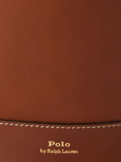 Shop Polo Ralph Lauren Vachetta Logo-print Tote Bag In Brown