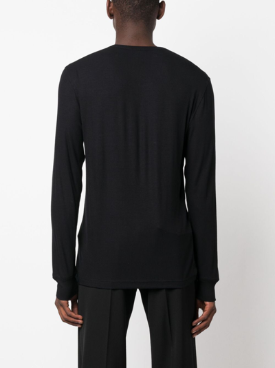 Shop Tom Ford Henley Long-sleeve T-shirt In 黑色