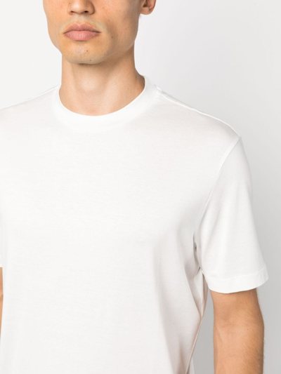Shop Emporio Armani Logo-print Crew-neck T-shirt In 白色