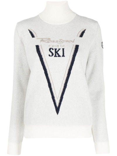 Shop Rossignol Victoire Ski Knitted Jumper In 白色