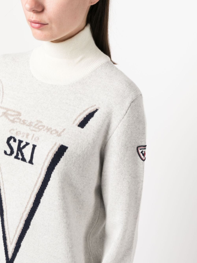 Shop Rossignol Victoire Ski Knitted Jumper In 白色