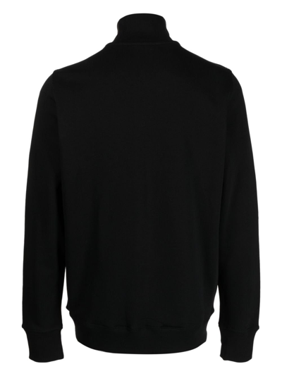 Shop Ps By Paul Smith Zebra-patch Zip-fastening Sweatshirt In Black