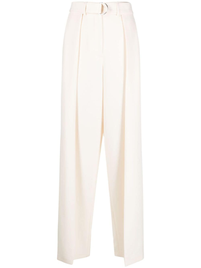 Shop There Was One Belted Wool Trousers In White