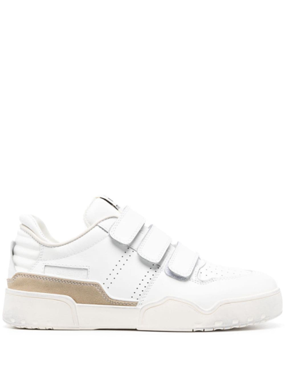 Shop Isabel Marant Logo-patch Touch-strap Sneakers In 白色
